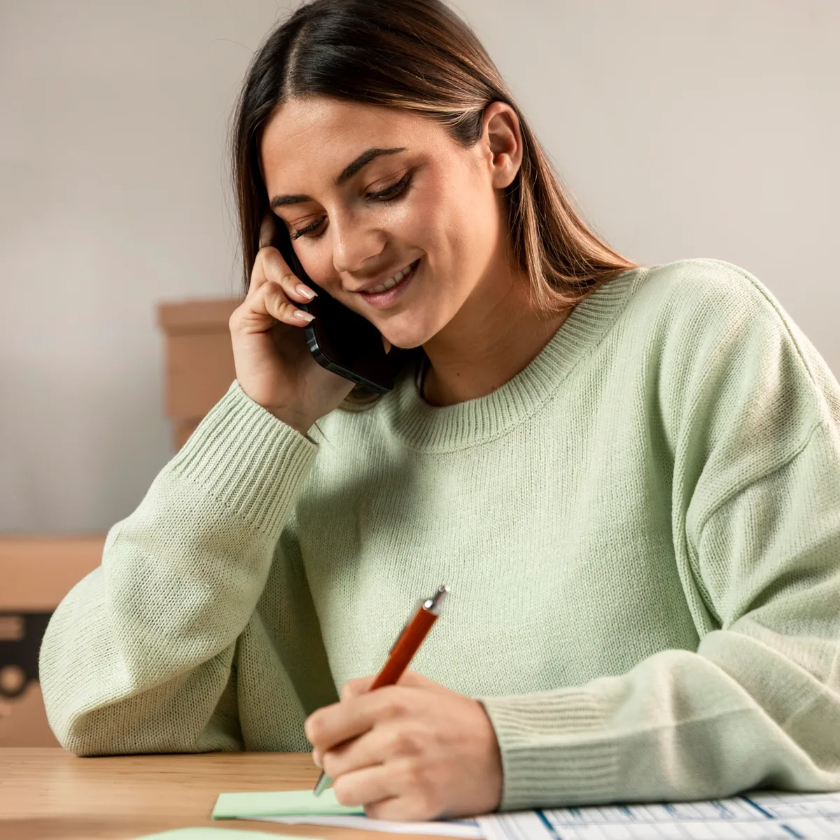 Mujer escribiendo mensaje para agendar terapia con Neuroloom Health
